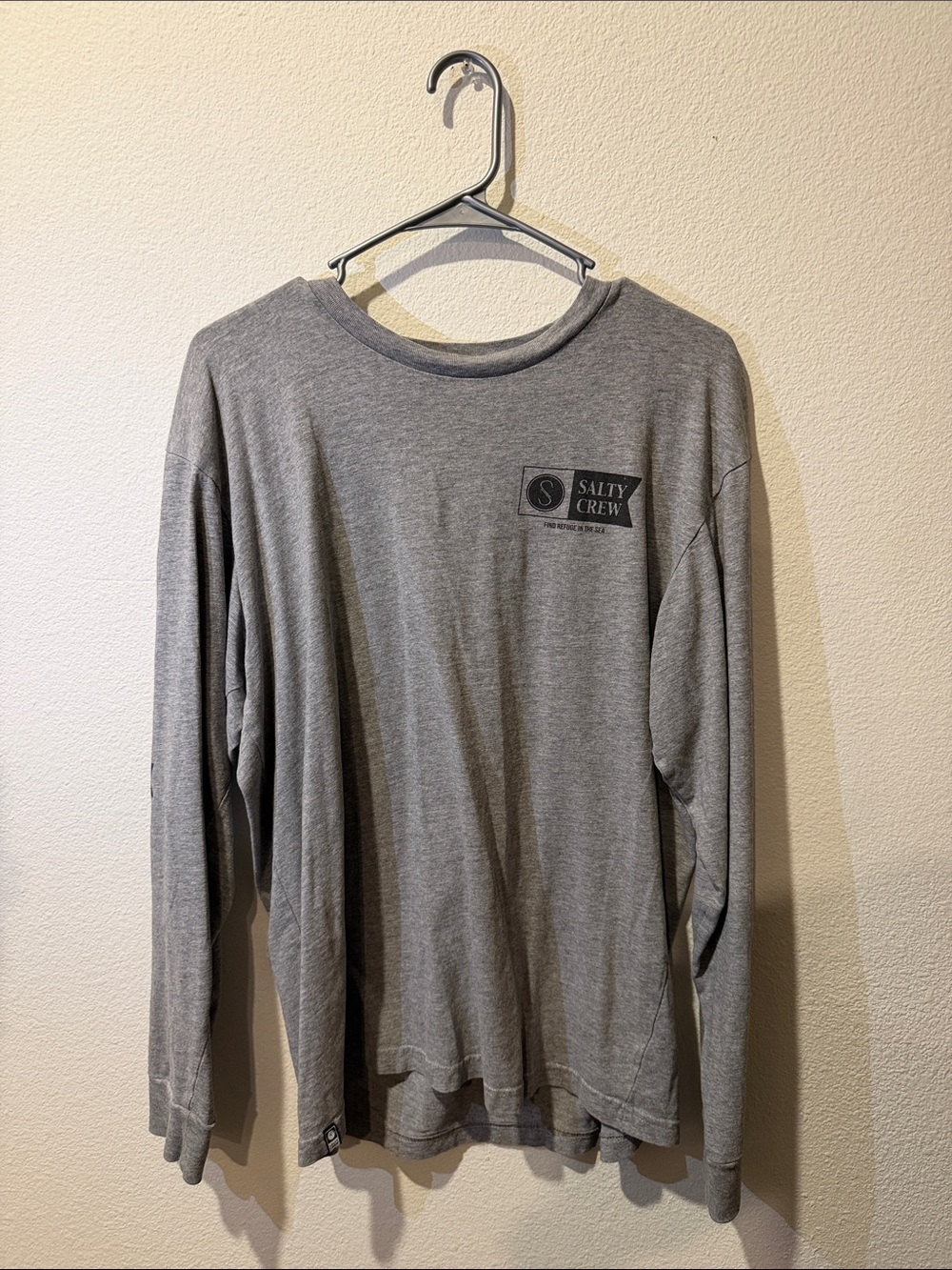 Salty Crew Heather Gray Long Sleeve Crew Tee